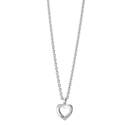 Collier Argent Rhodié Coeur 38-42 cm