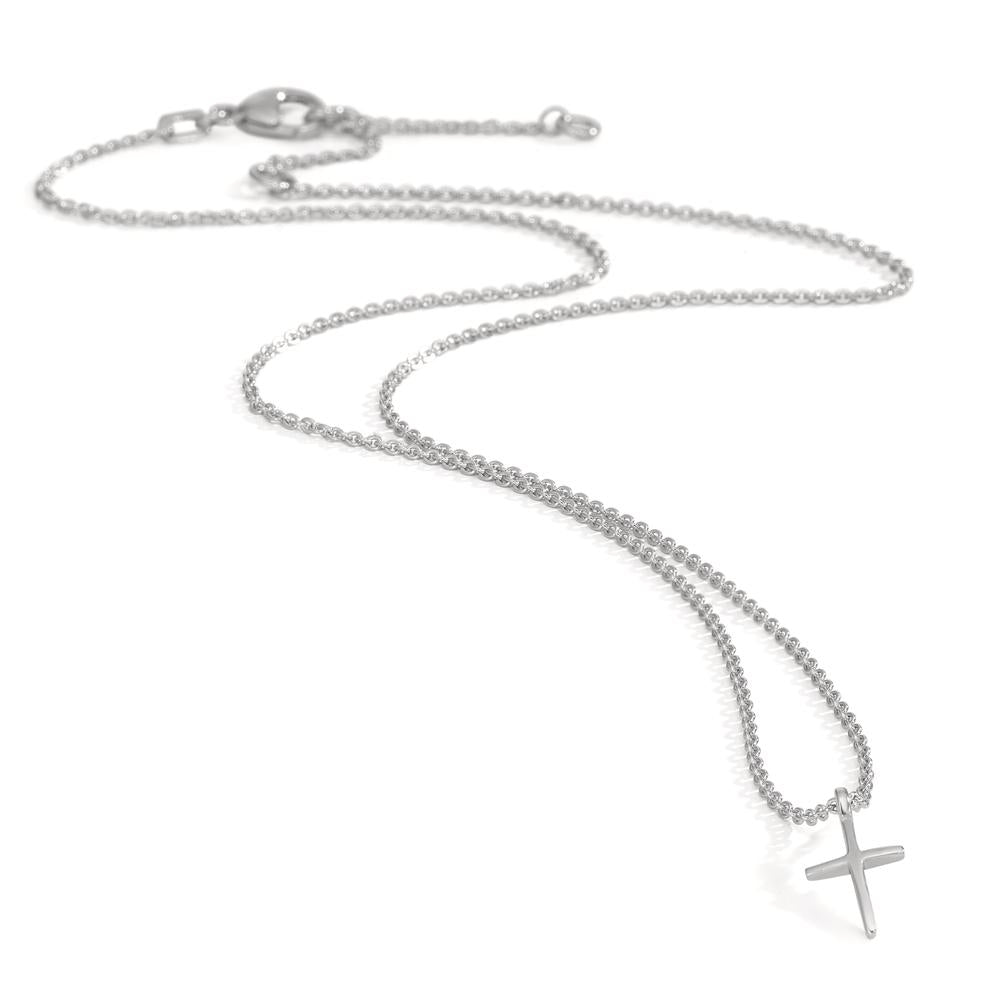 Collier Argent Rhodié Croix 38-42 cm