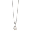 Collier Argent Rhodié perle d'eau douce 7.5-8 mm 38-42 cm