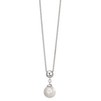 Collier Argent Rhodié perle d'eau douce 7.5-8 mm 38-42 cm