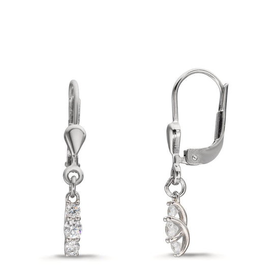 Pendant d'oreilles Argent Zircone 6 Pierres Rhodié