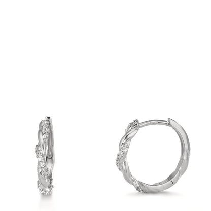 Créoles à charnières Argent Zircone 26 Pierres Rhodié