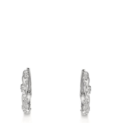Créoles à charnières Argent Zircone 26 Pierres Rhodié