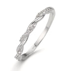 Bague à superposer Argent Zircone 18 Pierres Rhodié