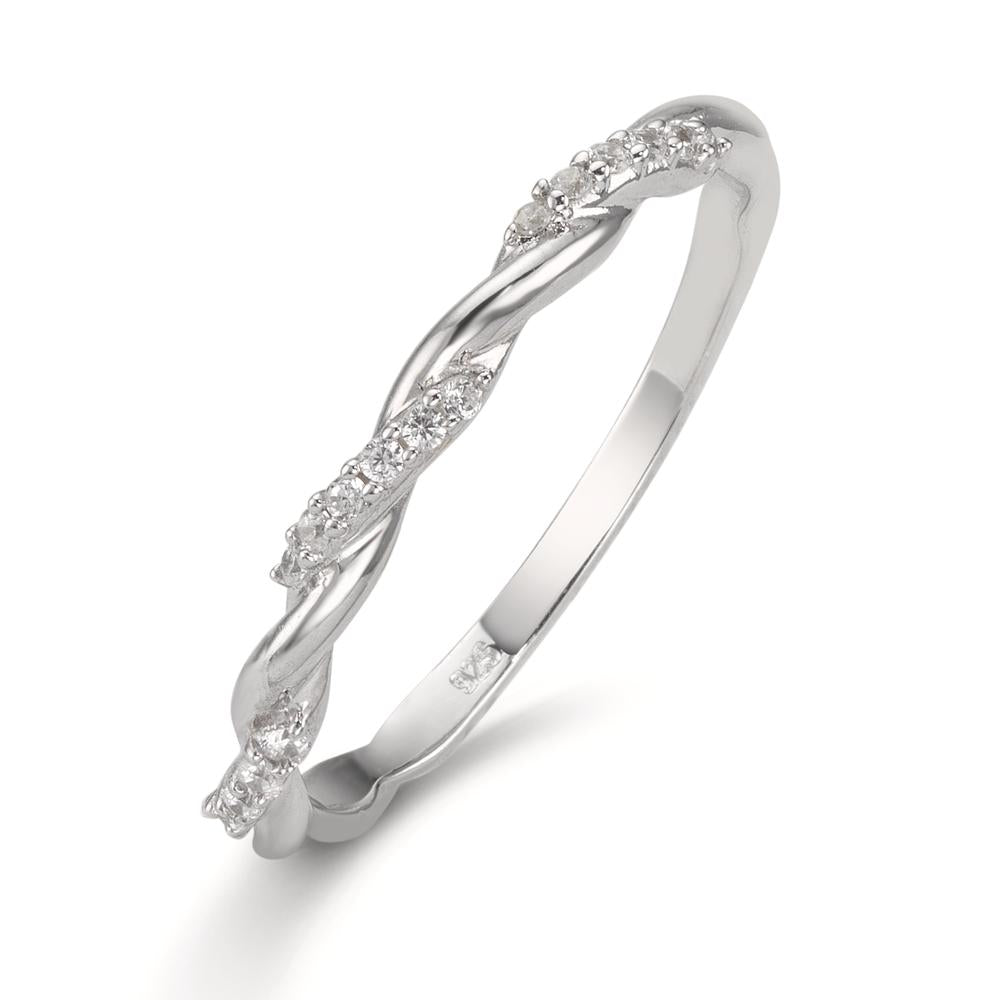 Bague à superposer Argent Zircone 18 Pierres Rhodié