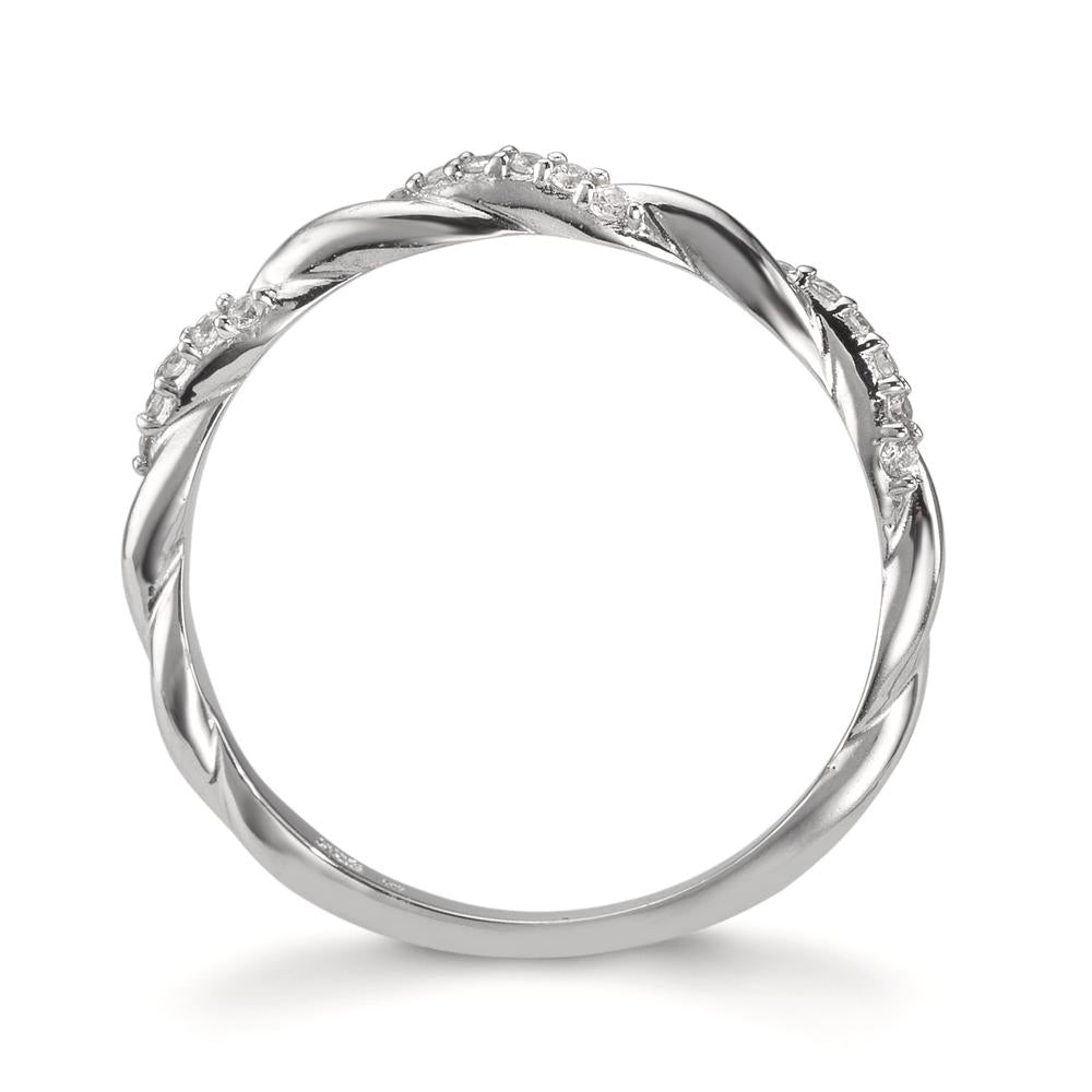 Bague à superposer Argent Zircone 18 Pierres Rhodié