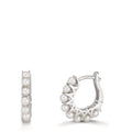 Créoles à charnières Argent Rhodié perle d'eau douce, 16 Perles, 2.5 mm