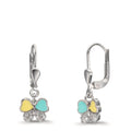 Pendant d'oreilles Argent Zircone 20 Pierres Rhodié Papillon