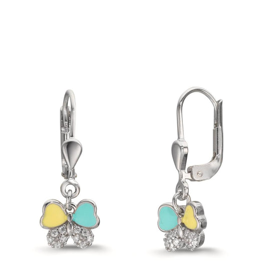 Pendant d'oreilles Argent Zircone 20 Pierres Rhodié Papillon