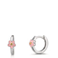 Créoles à charnières Argent Zircone jaune, 2 Pierres Rhodié Fleur