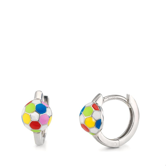 Créoles à charnières Argent Rhodié Football