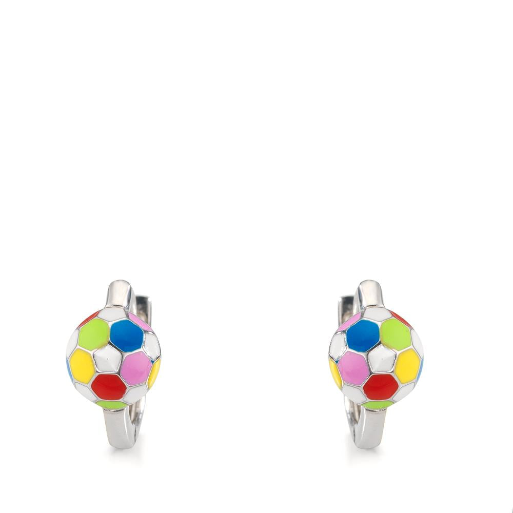 Créoles à charnières Argent Rhodié Football