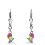 Pendant d'oreilles Argent Rhodié Perroquet