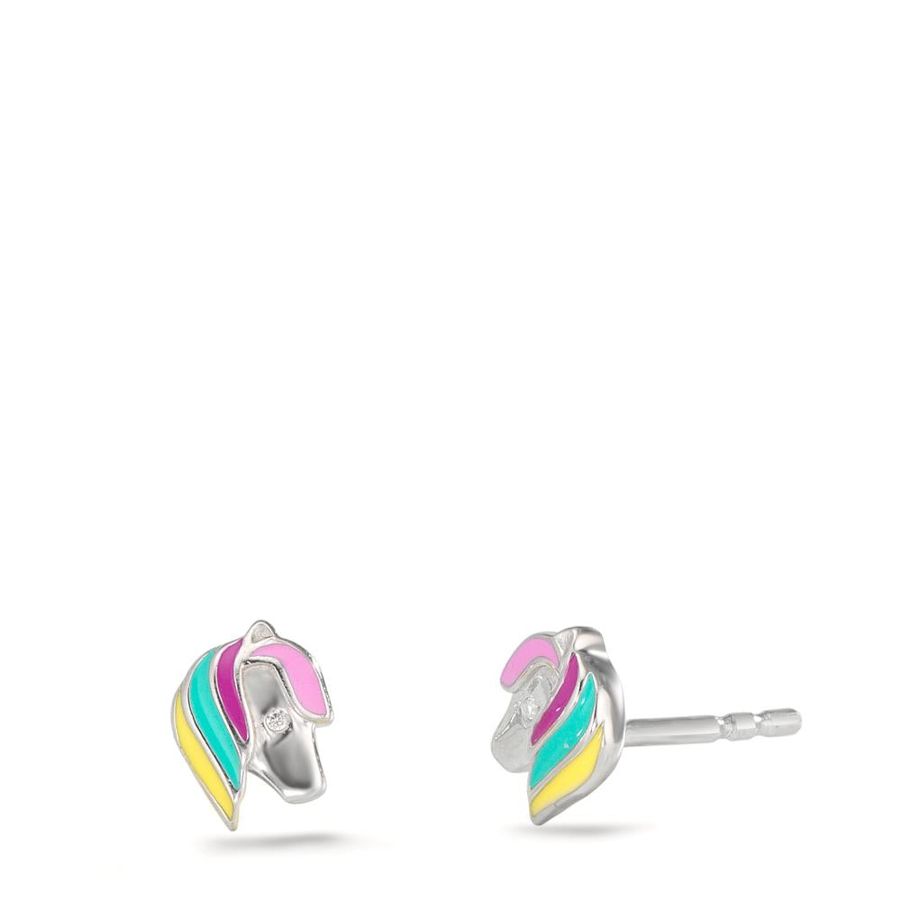 Clous d'oreilles Argent Rhodié Cheval