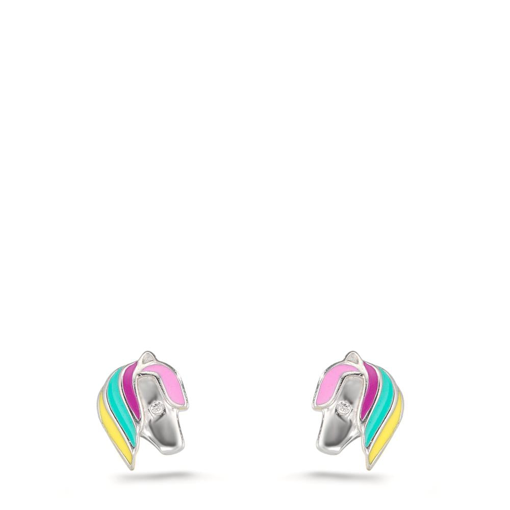 Clous d'oreilles Argent Rhodié Cheval