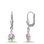 Pendant d'oreilles Argent Rhodié Cheval
