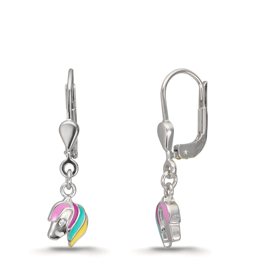 Pendant d'oreilles Argent Rhodié Cheval