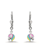 Pendant d'oreilles Argent Rhodié Cheval