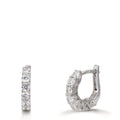 Créoles à charnières Argent Zircone 16 Pierres Rhodié