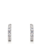Créoles à charnières Argent Zircone 16 Pierres Rhodié