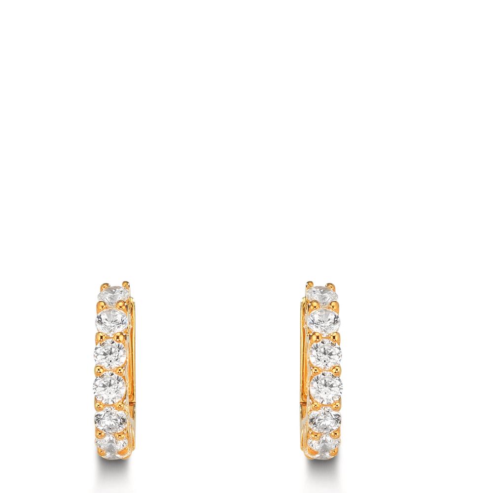 Créoles à charnières Argent Zircone 16 Pierres jaune Plaqué or