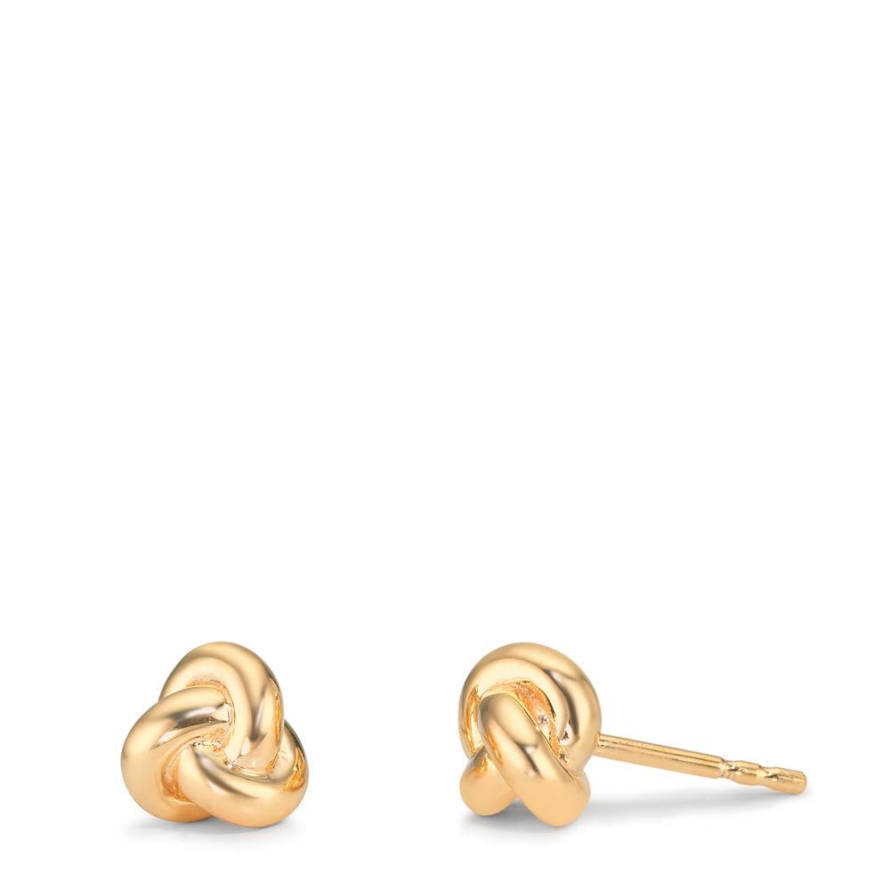 Clous d'oreilles Argent jaune Plaqué or Nœud Ø7.5 mm