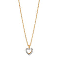 Collier Or jaune 9K Zircone Coeur 38-42 cm