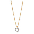 Collier Or jaune 9K Zircone Coeur 38-42 cm