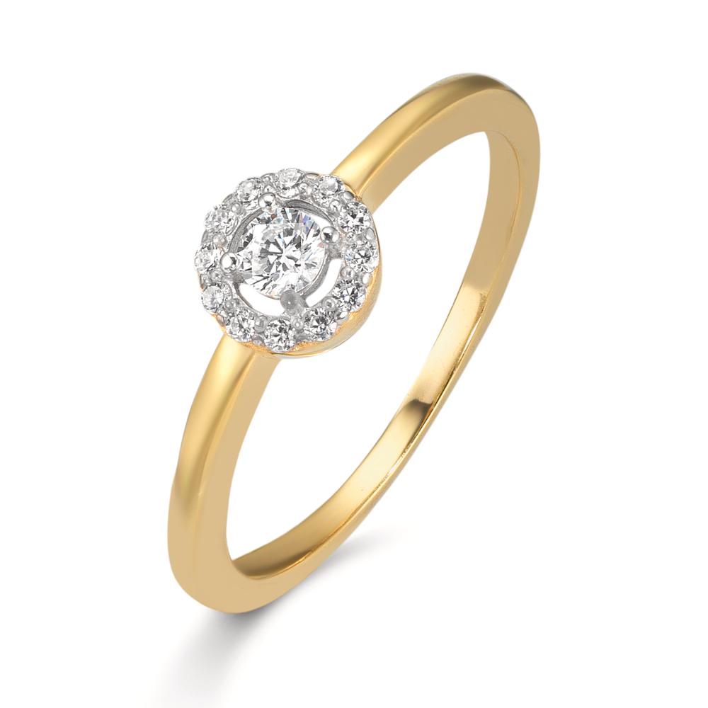 Bague Or jaune 9K Zircone
