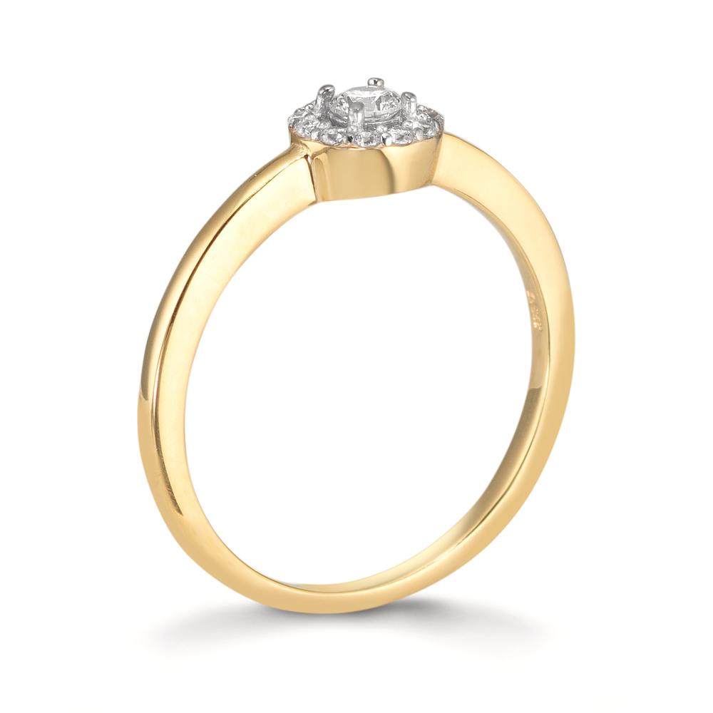 Bague Or jaune 9K Zircone