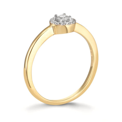 Bague Or jaune 9K Zircone