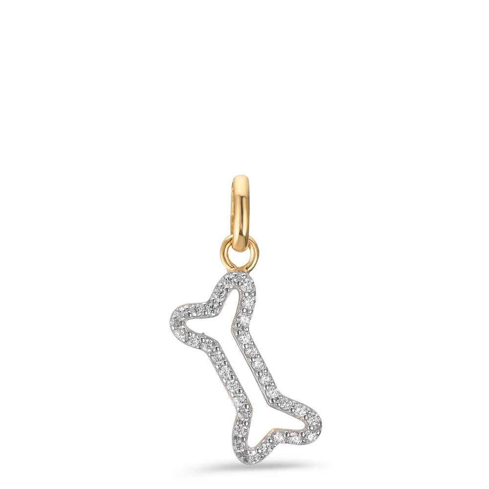 Pendentif Or jaune 9K Zircone