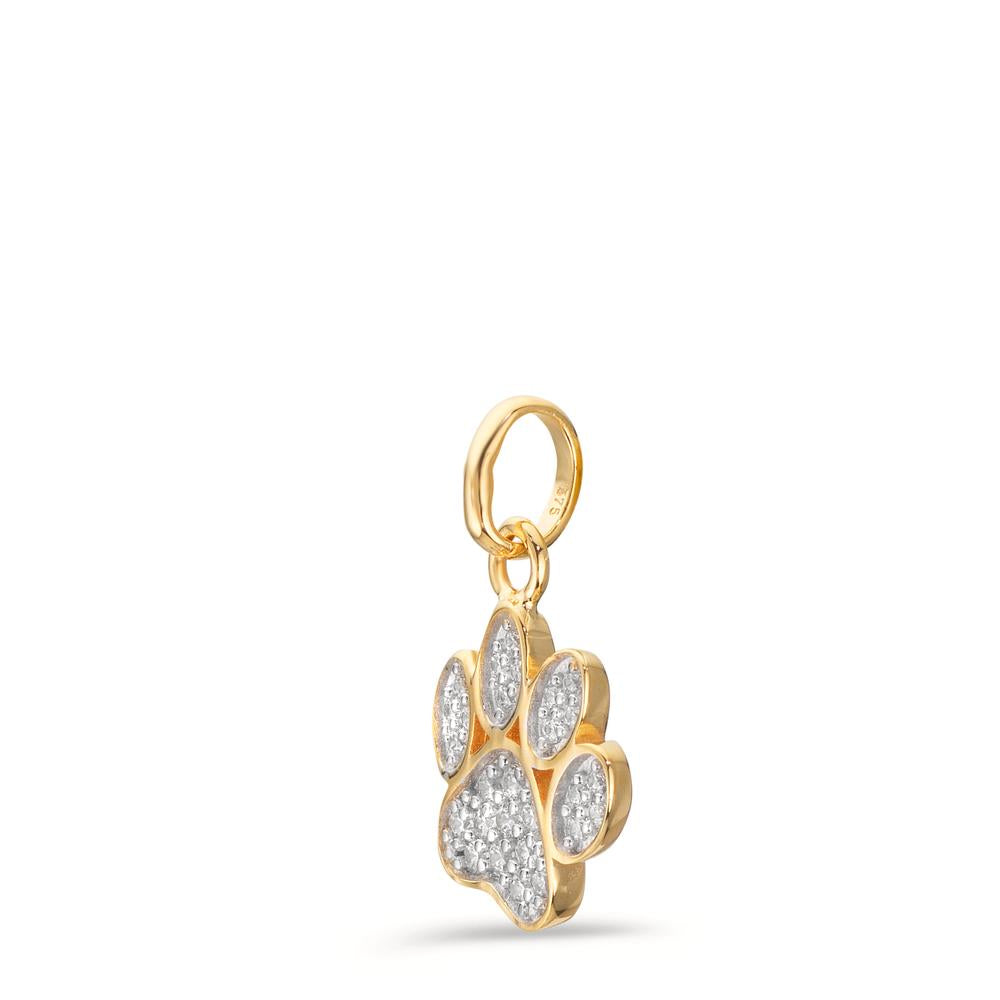 Pendentif Or jaune 9K Zircone Patte Ø9.5 mm