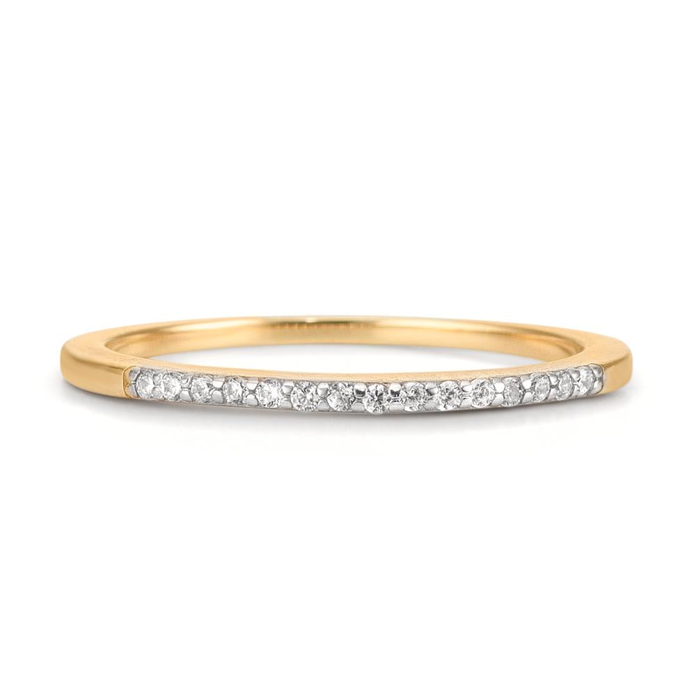 Bague d'éternité Or jaune 9K Zircone 15 Pierres
