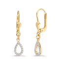 Pendant d'oreilles Or jaune 9K Zircone