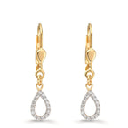Pendant d'oreilles Or jaune 9K Zircone