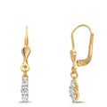 Pendant d'oreilles Or jaune 9K Zircone 6 Pierres