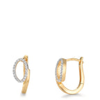 Créoles à charnières Or jaune 9K Zircone