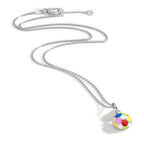 Chaînette avec pendentif Argent Rhodié Football 36-38 cm