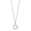 Chaînette avec pendentif Argent Zircone Rhodié Coeur 36-38 cm