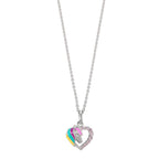 Chaînette avec pendentif Argent Zircone rose Rhodié Cheval 36-38 cm