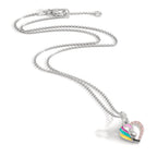 Chaînette avec pendentif Argent Zircone rose Rhodié Cheval 36-38 cm