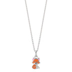 Chaînette avec pendentif Argent Rhodié Renard 36-38 cm