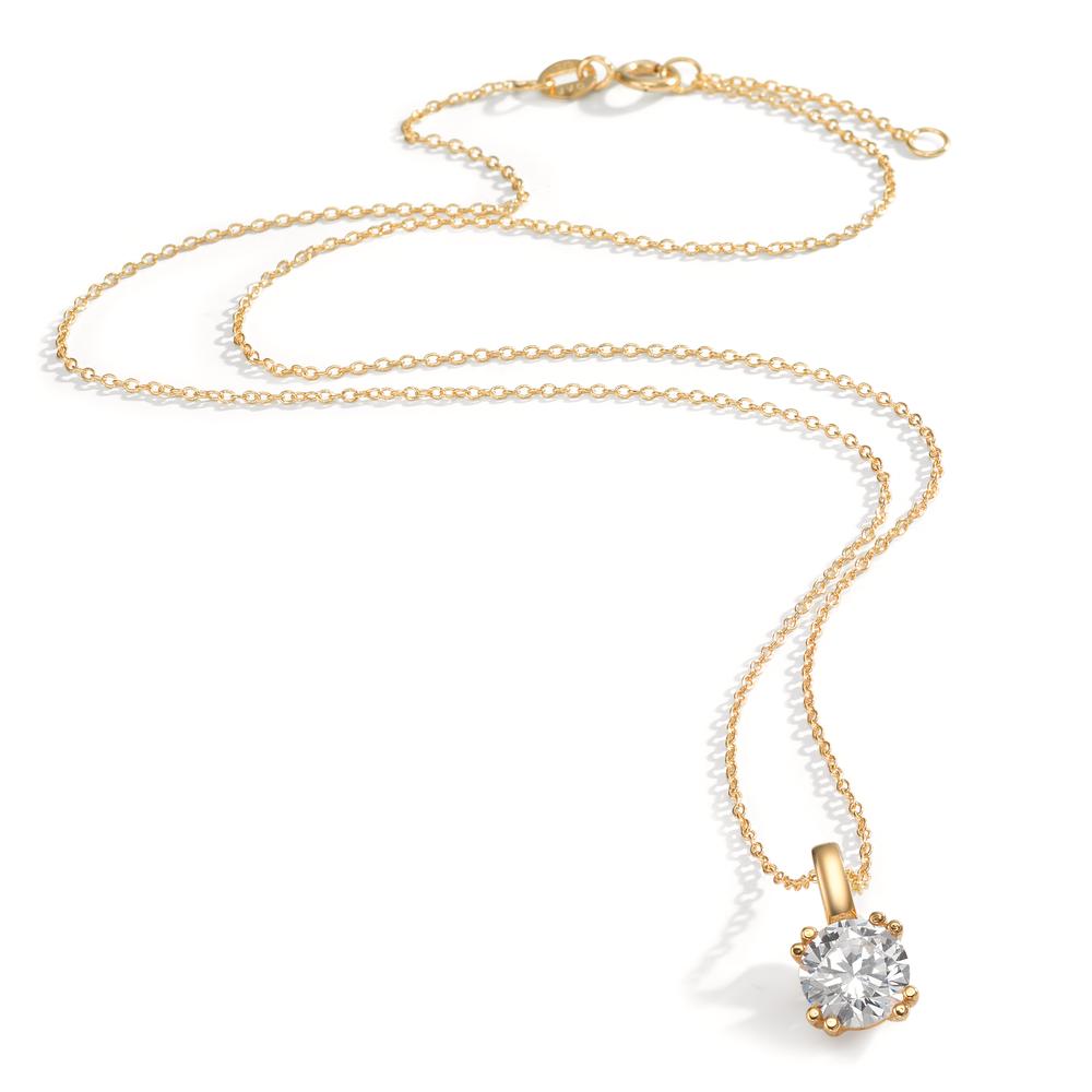 Chaînette avec pendentif Or jaune 9K Zircone 40-42 cm