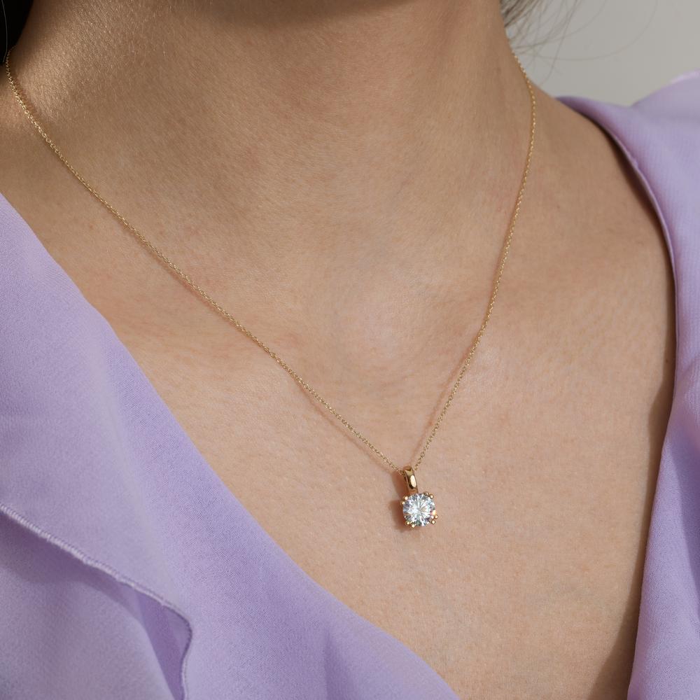 Chaînette avec pendentif Or jaune 9K Zircone 40-42 cm