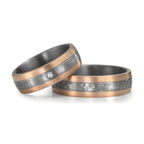 Alliance Tantale 999, Or rose 14K Diamant 0.02 ct, w-si