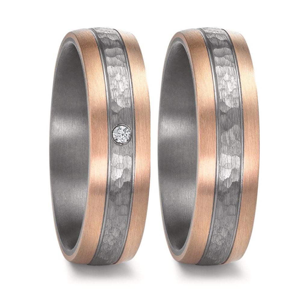 Alliance Tantale 999, Or rose 14K Diamant 0.02 ct, w-si