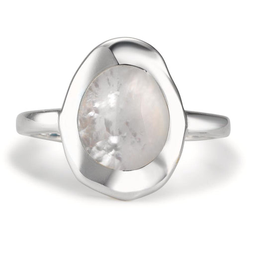 Bague Argent nacre blanc Ø14.5 mm
