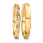 Alliance Or jaune 18K Diamant 0.132 ct, 13 Pierres, tw-vsi