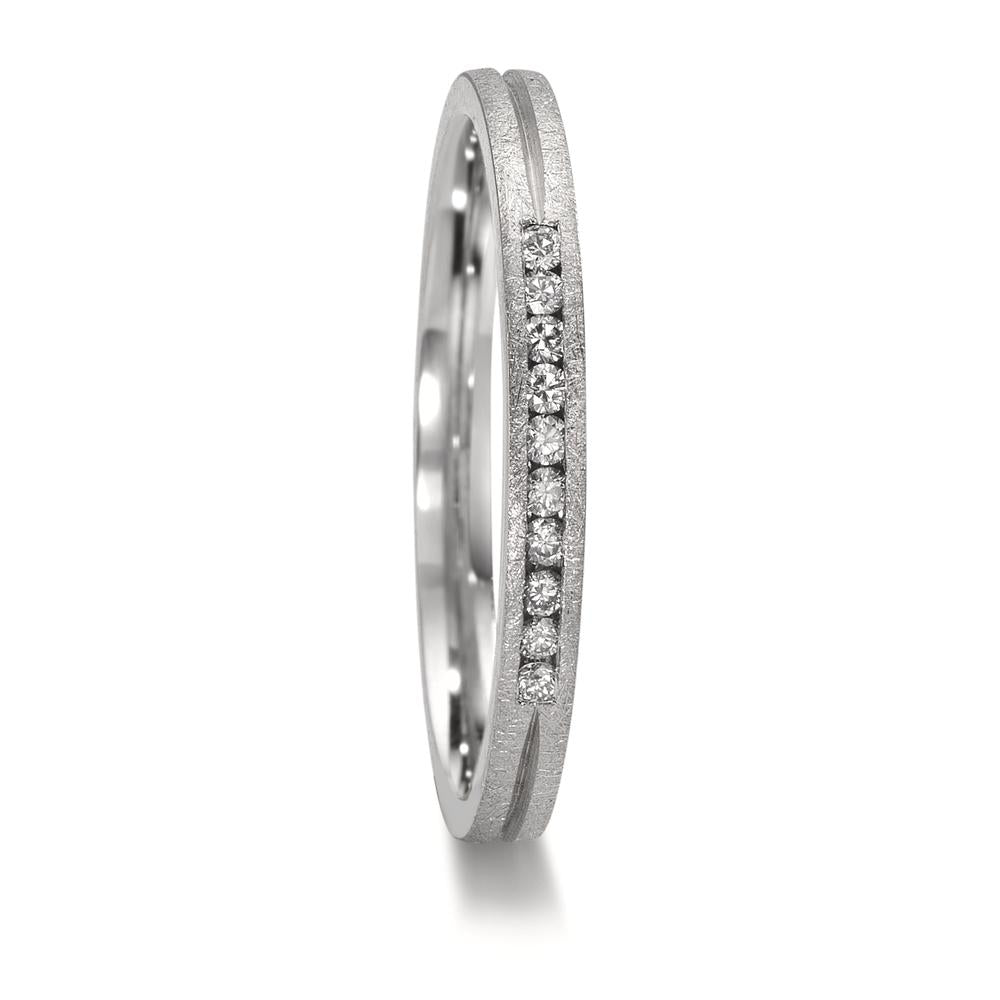 Alliance Platine 950 Diamant 0.075 ct, 10 Pierres, w-si